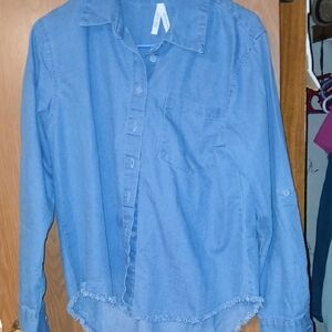 Women's Blue Button Down Shirt